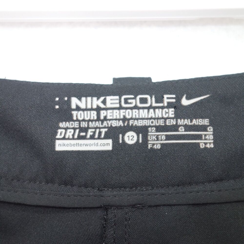 NIKE Golf Capri Pants Dri Fit Tour Performance Black Cropped Stretch Women's 12 - Picture 6 of 7
